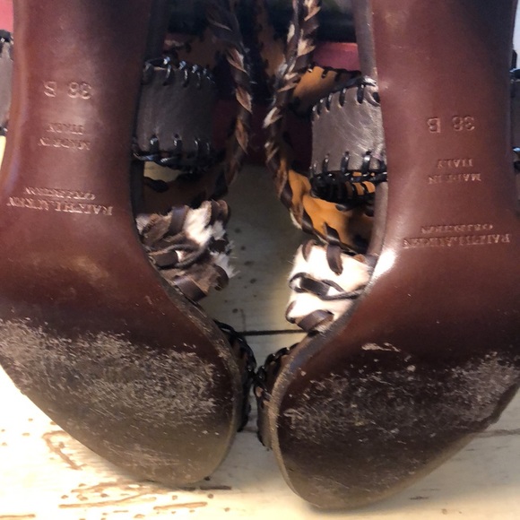 Ralph Lauren Sandals in Blanket Stitched Leather and Whip Stitched Hair Calf - Picture 7 of 7